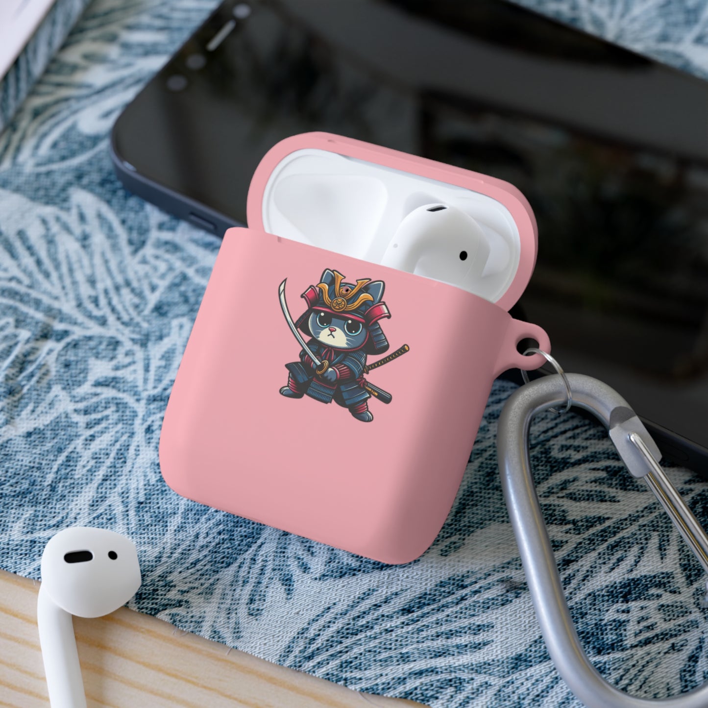 AirPods Case Cover - Samurai Cat Cute Friend Travel Japan