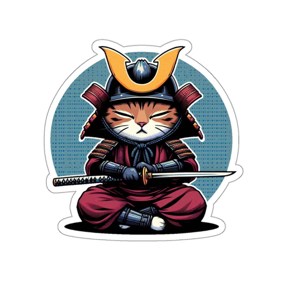 Samurai Cat Stickers So Cool