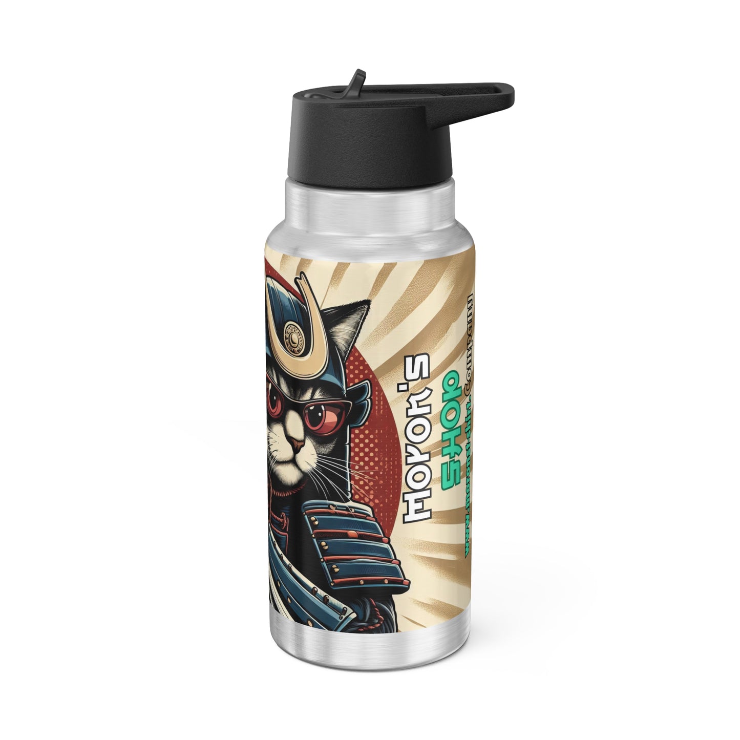 Travel Tumbler - Samurai Cat Funny Joke Design - 32oz Gator Cup