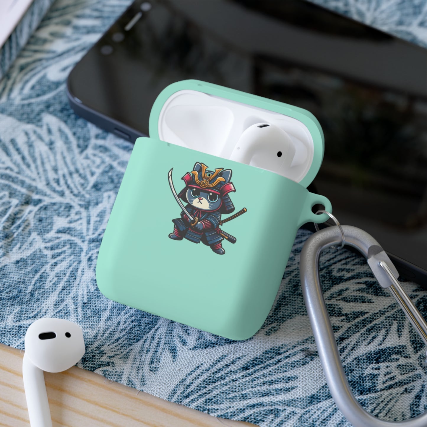 AirPods Case Cover - Samurai Cat Cute Friend Travel Japan